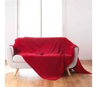 Plaid Flanelle Uni Arya 180x220cm Carmin Rouge