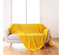 Plaid Flanelle Uni "Arya" 180x220cm Jaune Jaune G