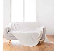 Plaid Flanelle Uni ""Arya"" 180x220cm Naturel