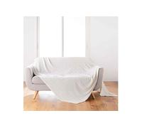 Plaid Flanelle Uni ""Arya"" 180x220cm Naturel