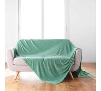 Douceur d'Intérieur – Plaid Arya – Flanelle unie 180 x 220 cm – Sauge