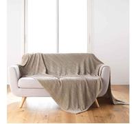 Douceur d'Intérieur Plaid flanelle "Arya" 180 x 220 cm uni Taupe
