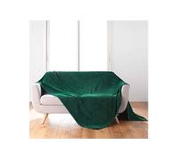 Plaid en Flanelle 180 x 220 cm impression relief Arya Emeraude