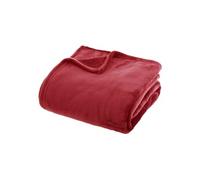 Plaid flanelle uni rouge 180x230