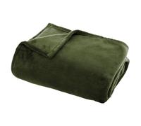 Atmosphera Plaid doux uni "Flanel" 125x150 cm Vert kaki