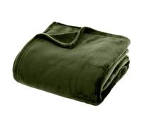 Plaid Flanelle Vert Kaki 180 x 230 cm - Atmosphera