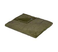 Atmosphera - Plaid - Flanelle - Kaki et doré - 180x230 cm