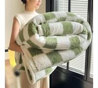Plaid Flannel Blanket,Autumn Winter Thick Warm Blanket,Soft Cozy Plush Travel Picnic Blankets,Washable Quick-Drying Lightweight Throw Blankets for Sofa Bed Bedroom (Green, 200*230cm/78.74*90.55in)