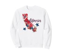 Plaid Floral californien avec étoiles, décoration de la Côte d'or Sweatshirt