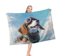 Plaid Fourrure Beagle Drôle Bluesky Diving Peinture Sports Doux Jeté en Flanelle Douillette Couverture Lit pour Voyages Chaises Lits M