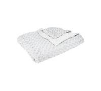 Atmosphera Plaid fourrure bouclée 180 x 230 cm Gris neutre / gris clair