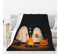 Plaid Fourrure Histoires De Fantômes Autour du Feu De Camp Léger Jeté en Flanelle Moelleux Couverture Canape pour Voyages Femme Chaises S