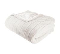 Atmosphera Manoir Plaid en fausse fourrure blanc - 180 x 230 cm