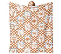 Plaid Fruits De Mer À Carreaux De La Côte Blanket pour Camping S | Couverture Flanelle Respirant Throw Blanket pour Sofa Canape Voiture