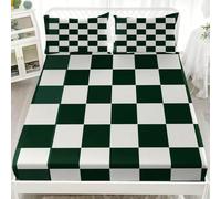 Plaid GéOméTrique Classique Parure de Lit Adulte & Enfant Microfibre Extra Doux Drap Housse 90x190 cm, 30 cm Poche Profonde, Noir Et Blanc Confortable et Respirant Drap Housse 2 Personnes