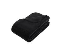 Plaid grand modèle microfibre 180x230 cm noir Atmosphera Noir G