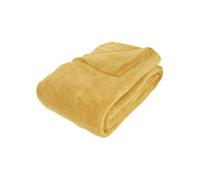 Plaid grand modèle microfibre 180x230 cm ocre