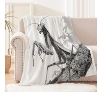Plaid Grande Taille 180x220 cm Mante Religieuse Noire Et Blanche Plaid Pas Cher Couverture en Polyester Chaud et Doux pour canapé lit Voyage extérieur Camping, légère et Pratique MF29-426