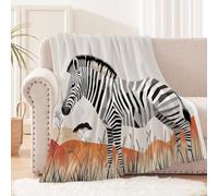 Plaid Grande Taille 180x220 cm Zèbre Plaid Pas Cher Couverture en Polyester Chaud et Doux pour canapé lit Voyage extérieur Camping, légère et Pratique EM2130-2258