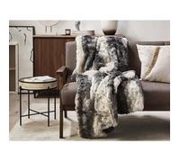Plaid gris foncé et blanc 180 x 220 cm TAZA