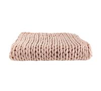 HOME DECO FACTORY – Plaid Grosse Maille Chunky Ultra doux Chaud Rose 150 x 120 cm