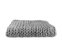 Home Deco Factory – Plaid – Grosse Maille Chunky – Confortable – Gris – 120 x 150 cm