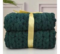 Plaid Grosse Maille, Pelote Laine Grosse Maille Couverture Canapé en Laine Grossière Tissée À La Main, Tricoté Jette pour Lits Chunky tricoté Couverture Tricoté Jeter (K 120 × 150cm)