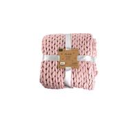 The Home Deco Factory - Plaid grosses mailles Chunky 120 x 150 cm rose rose G