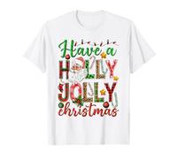 Plaid Have A Holly A Jolly Merry Christmas Santa Buffalo T-Shirt