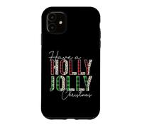 Plaid Have A Holly and Jolly Merry Christmas en Forme de léopard et de Buffle Coque pour iPhone 11