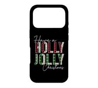 Plaid Have A Holly and Jolly Merry Christmas en Forme de léopard et de Buffle Coque pour iPhone 17 Pro