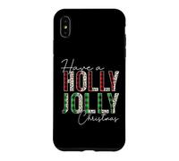 Plaid Have A Holly and Jolly Merry Christmas en Forme de léopard et de Buffle Coque pour iPhone XS Max
