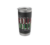 Plaid Have A Holly and Jolly Merry Christmas en forme de léopard et de buffle Gobelet isotherme en acier inoxydable double paroi