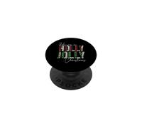 Plaid Have A Holly and Jolly Merry Christmas en Forme de léopard et de Buffle PopSockets PopGrip Adhésif