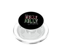 Plaid Have A Holly and Jolly Merry Christmas en Forme de léopard et de Buffle PopSockets PopGrip pour MagSafe