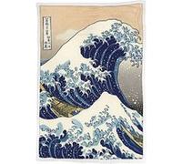 Plaid Homadict Sherpa - Kanagawa Wave - Plaid 100x150 Cm Kanagawa Wave Exclu Mic