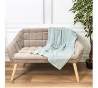 HOME DECO FACTORY - TX9324 - Plaid Gaze De Coton Vert Givre 120x150cm 2 Personnes (Petit)