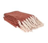 Home Deco Factory – Plaid Terracotta à franges – Orange