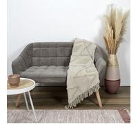 HOME DECO FACTORY – Plaid TX9134 Ethnique relief losange 120x150 cm écru