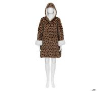 Plaid ""Hoodie"" 85x118cm beige imprimé léopard - Atmosphera createur d'interieur