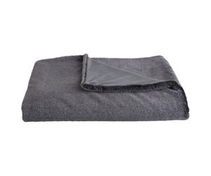 Plaid imitation fourrure 100% polyester 130x170 cm LOU gris