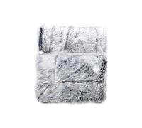 Douceur d'Intérieur, Plaid Chaud Hiver Antartic, 125 x 150 cm, Imitation fourrure et polaire, Gris