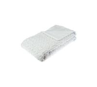 Plaid imitation fourrure bouclée en Ecru, L.230 x l.180 cm --