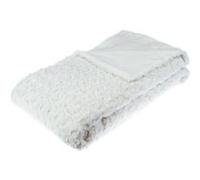 Plaid imitation fourrure bouclée en Ecru, L.230 x l.180 cm --