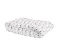 HOME DECO FACTORY TX8119 Plaid Carreaux Imitation Fourrure XXL, Gris Clair, 140 x 200 cm