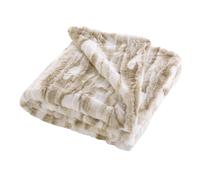 Douceur d'Intérieur - Plaid chaud hiver Cheyenne Naturel - 125x150 cm - Imitation fourrure & sherpa