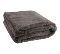 Plaid Imitation Fourrure "Cutie" 130x180cm Gris Foncé
