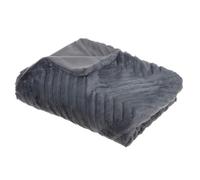 Atmosphera Créateur d'intérieur - Plaid Imitation Fourrure Geo 120x160cm Gris
