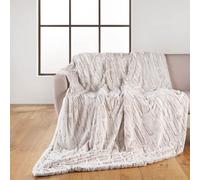 Douceur d'Intérieur – Plaid Chaud Hiver Lynx Naturel – 180 x 220 cm – Imitation fourrure & Sherpa