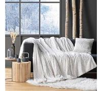 Douceur d'Intérieur Plaid Alaska Chaud Hiver 180 x 220 cm Imitation fourrure et Sherpa Naturel
